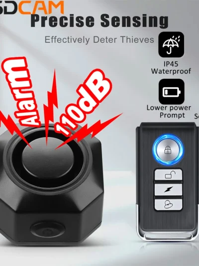 USB Charge Bike Alarm Wireless Bicycle Vibration Motion Sensor Alarm Remote Control Motorcycle Alarm Security Protection