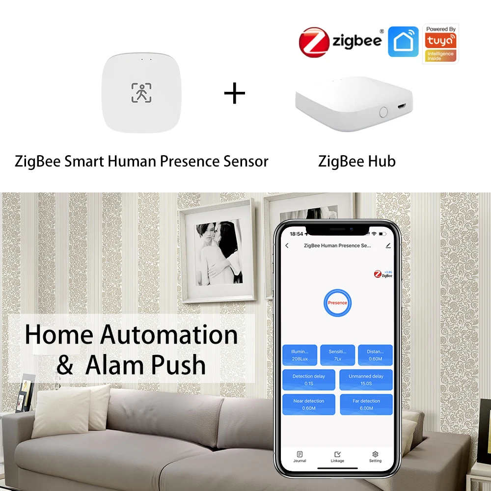 ZigBee Wifi MmWave Human Presence Motion Sensor With Luminance/Distance Detection 5/110/220V Tuya Smart Life Home Automation - Image 3