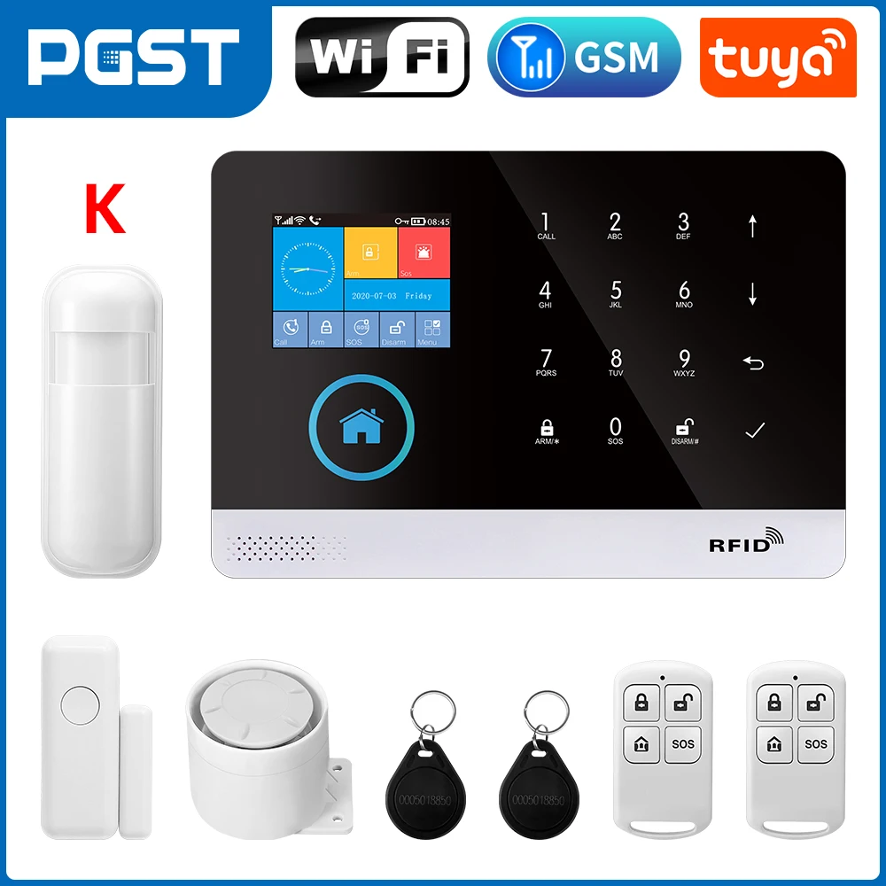 PGST 103 2.4 inch Screen 4G 2G WIFI GSM Home Bulgar Security System for Home 433MHz APP Control RFID Card with PIR Motion - Image 7