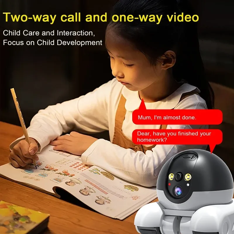 WIFI Dual Lens Robot Camera Dual Screen Monitoring 1080P HD PTZ IP Security Surveillance Camera Auto Tracking Baby Pets Monitor - Image 6