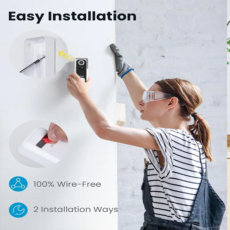 ieGeek Video Doorbell Wireless with Chime 2K HD Doorbell Camera, Smart Home Security Door Bell Voice Message and Changer - Image 6