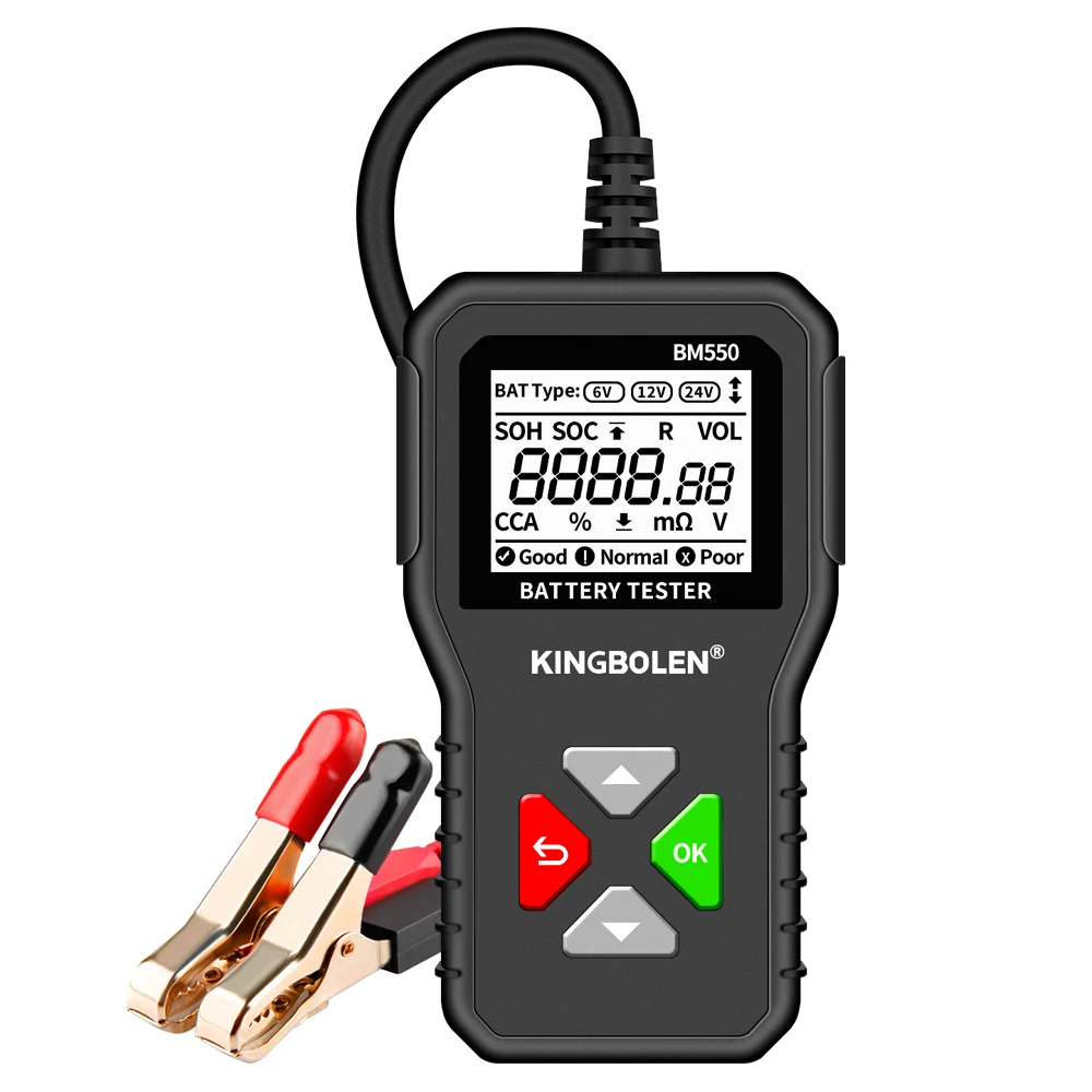 BM550 Car Battery Tester Tools 6V12V24V Automotive Diagnostic Tools 100-2000 CCA Tester 2Ah-220Ah Battery Analyzer Tool PK KW208 - Image 6
