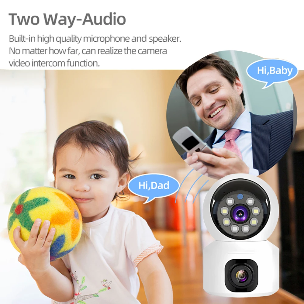 4G SIM IP Camera Wireless Dual Lens Night Vision Indoor Baby Monitor Human Detect Two Way Video Camara CCTV Security Protection - Image 4