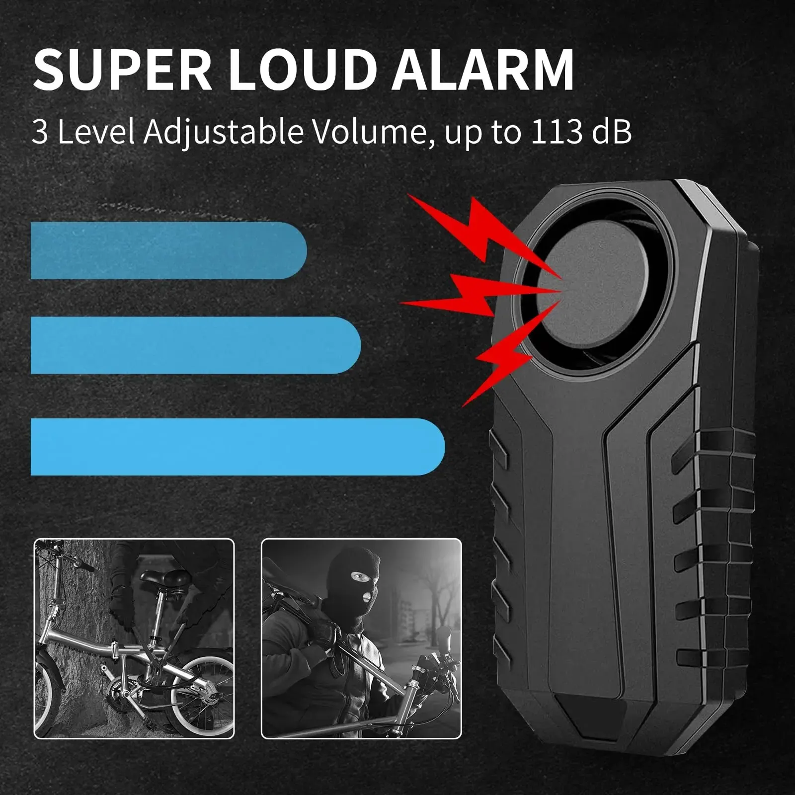 113dB Anti-Theft Bicycle Motorcycle Alarm Wireless Security Vibration Sensor Waterproof Electric Bike Alarm with Remote Control - Image 2