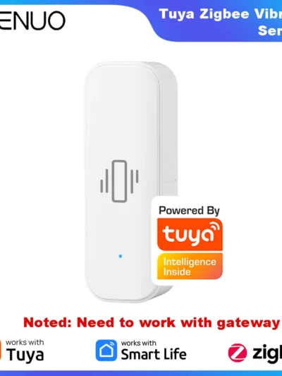 Zigbee Vibration Sensor Detection Tuya Smart Life APP Notification Real-Time Motion Shock Alarm History Record for Home Security