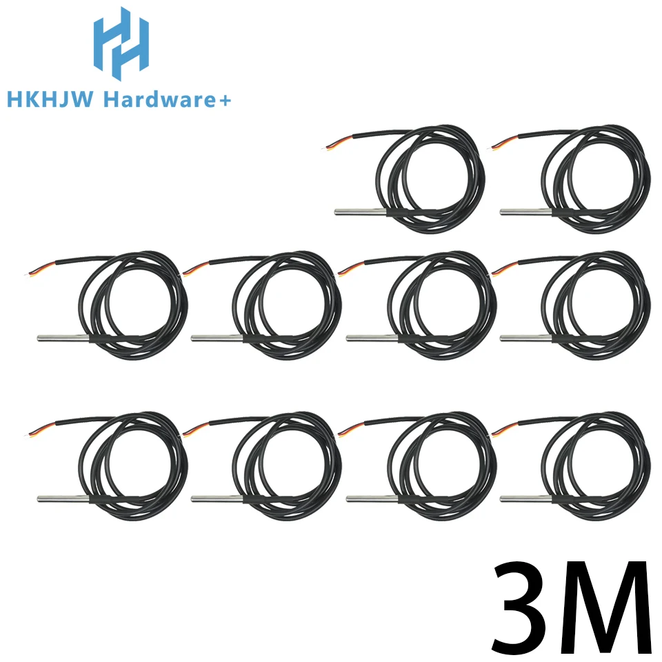 1/10PCS DS18B20 Waterproof Thread Temperature Probe Temperature Sensor Stainless Steel Package 1/2/3/5/10Meter For Arduino - Image 9