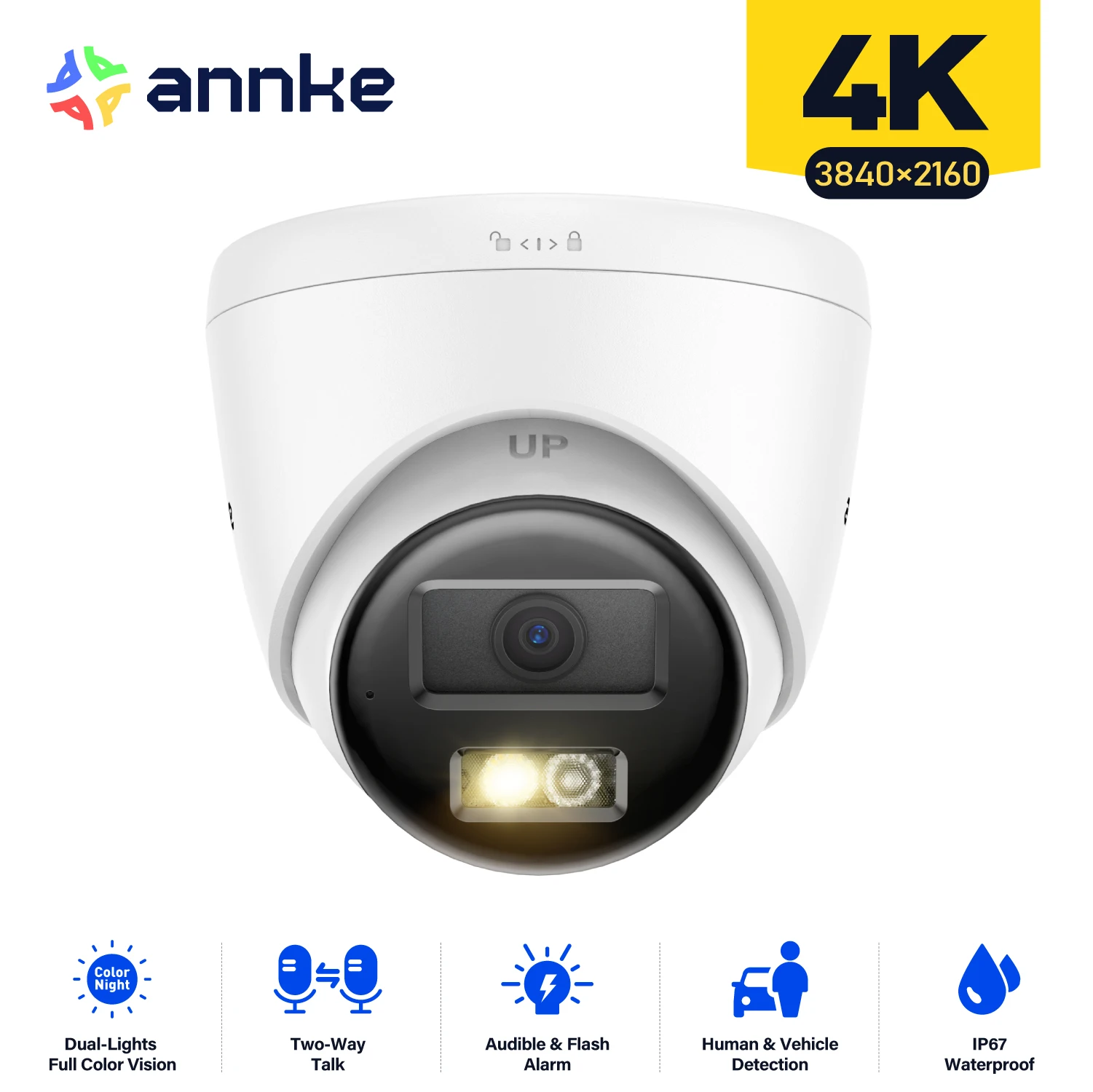 Annke 8MP HD IP Security Camera Poe 4K Dual Light Audio Fixed Camera Human Vehicle Detection 256G SD Storage ONVIF IP67 - Image 7
