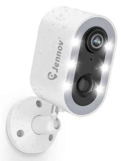 Jennov 5MP Security Camera Wireless WiFi Camera Battery Powered with Color Night Vision Two-Way Talk for Outdoor Home Camera