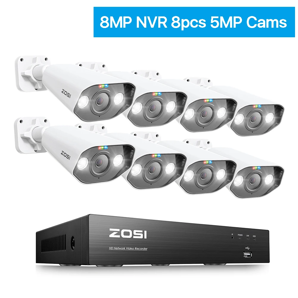 ZOSI 8CH POE Video Surveillance Kit 4K 8MP 5MP Super HD Outdoor IP Cameras AI Starlight Night Vision CCTV Security Camera System - Image 9