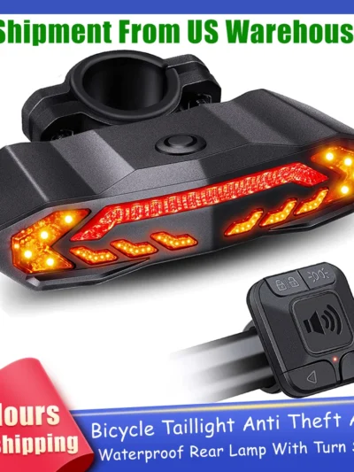 Elecpow Smart Bike Taillight Bike Anti Theft Alarm Horn With Remote Rechargeable Waterproof Bicycle Rear Lamp With Turn Signals