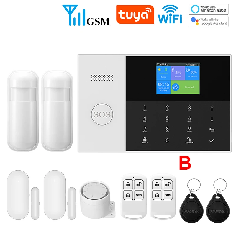 WIFI GSM Alarm System Tuya Smart Life APP Home Smart Security Protection Wireless Security Alarm House System with ALexa - Image 14