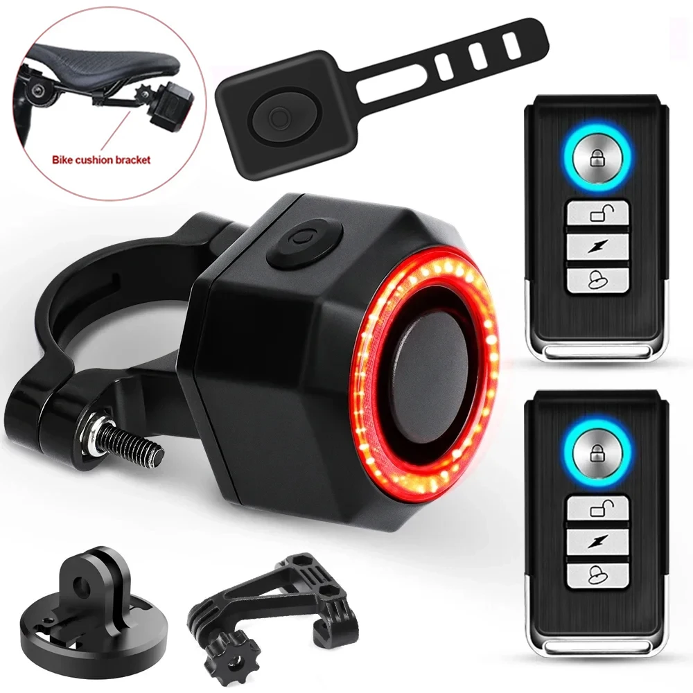 New Bicycle Alarm Taillight Waterproof Smart Auto Brake Sensing Tail Lamp Remote Control USB Charge Bike Rear Light - Image 14