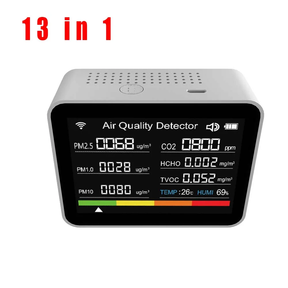 9 in 1/13 in 1/14 in 1 Tuya WIFI Air Quality Monitor CO Detector Real Time Monitoring Home Air Test Kits APP Control CO2 Meter - Image 10