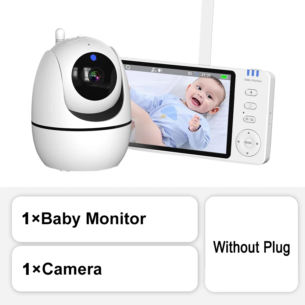 5 Inch Video Baby Monitor With Camera PTZ Zoom Babyphone Cam Security Protection Surveillance Cameras Temperature Sensor Lullaby - Image 7