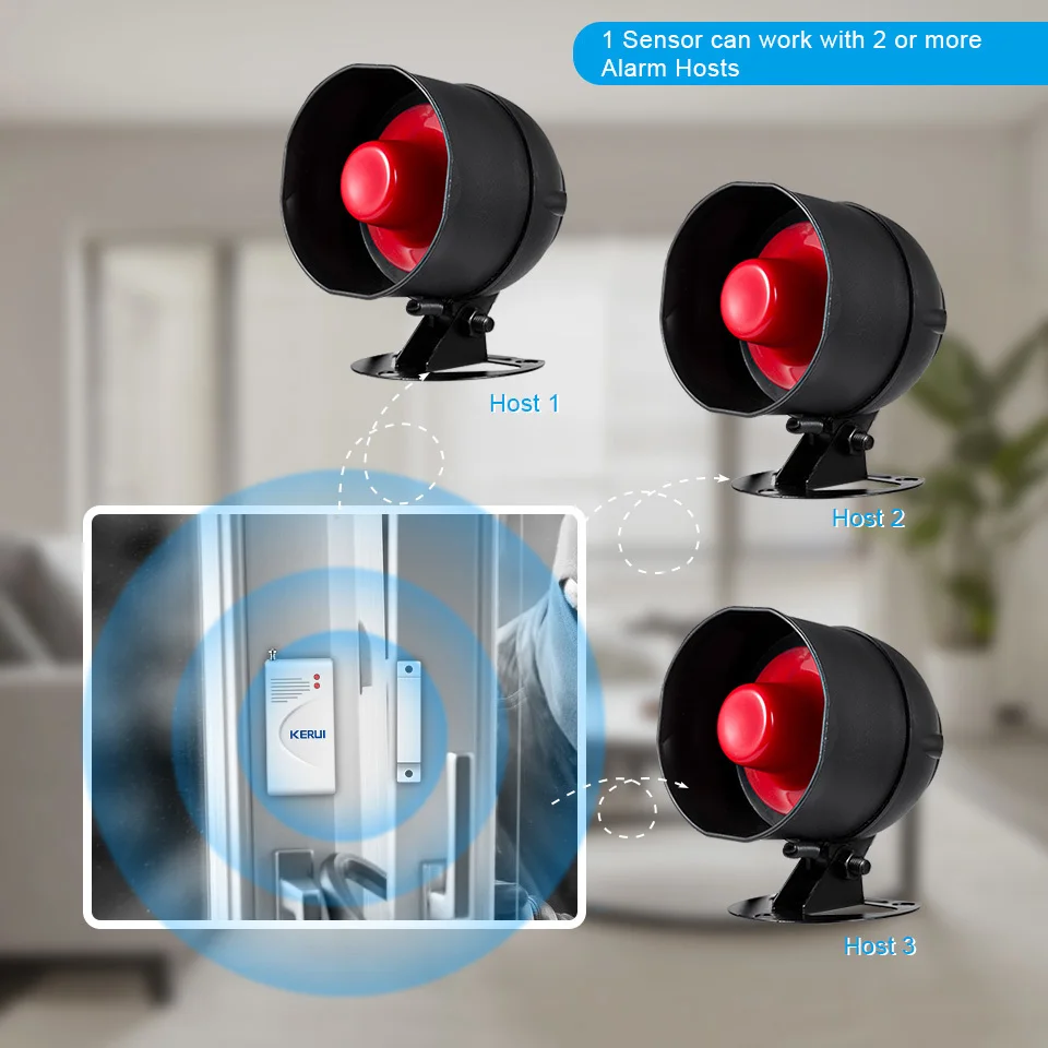 KERUI Wireless Home Security Alarm System Garage Burglar with Door Sensor PIR Motion Detector Anti-Theft Alarm Siren 433MHz - Image 3