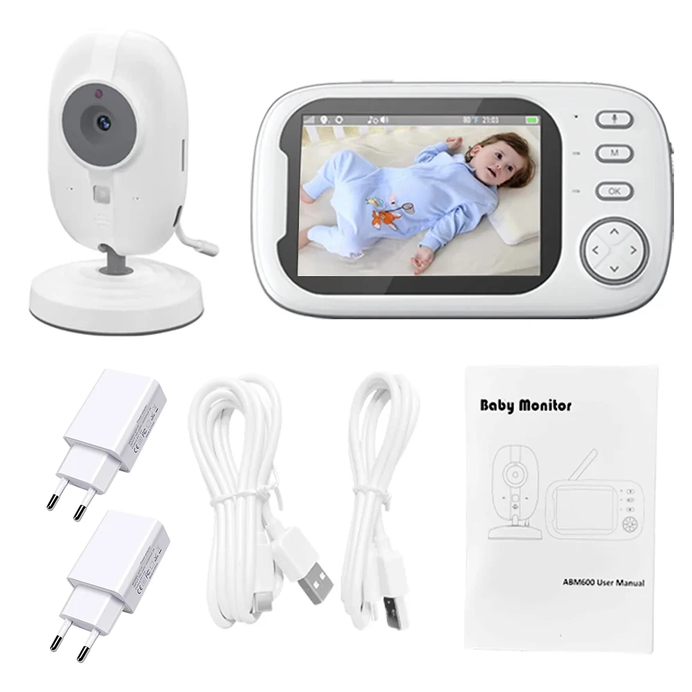 3.5'' Video Baby Monitor 2.4G Mother Kids Two-way Audio Night Vision Video Surveillance Cameras With Temperature display Screen - Image 6