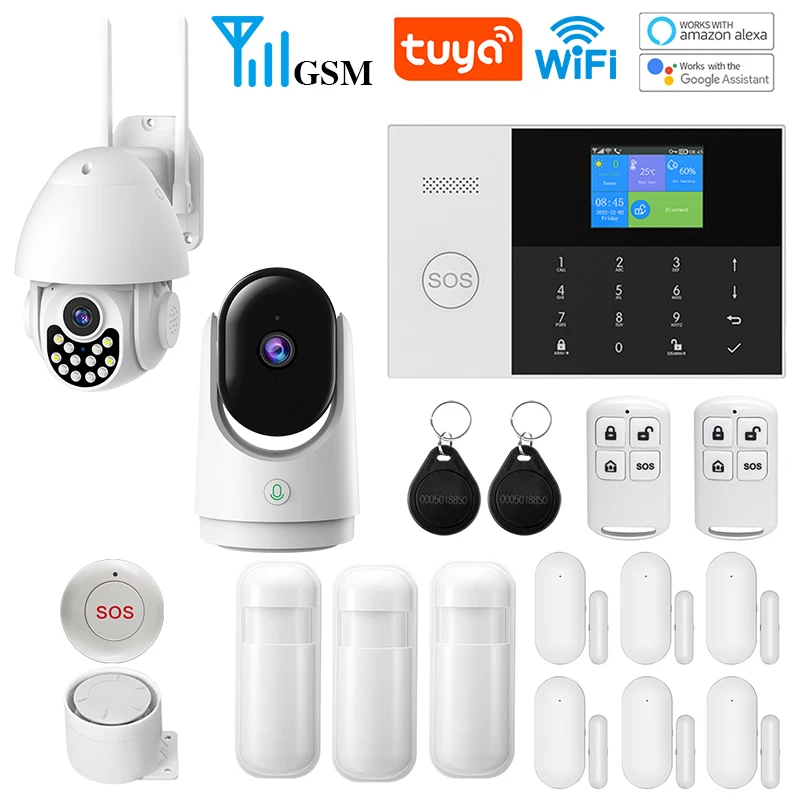WIFI GSM Alarm System Tuya Smart Life APP Home Smart Security Protection Wireless Security Alarm House System with ALexa - Image 9