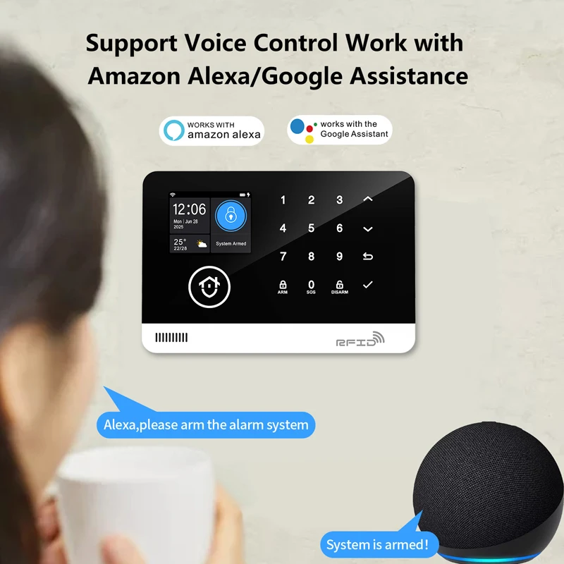 Tuya Smart WiFi GSM Home Security Alarm System - Touch Keyboard RFID APP Control Wireless Anti-Theft with Volume Adjustable - Image 2