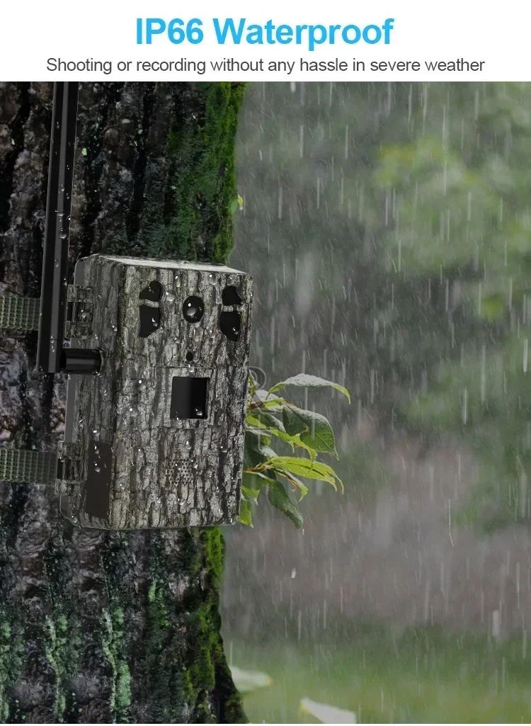 H6 4G LTE Wildlife Solar Hunting Camera APP Wireless Infrared Night Vision Monocular PIR Detection 2.5K 14MP with Solar Panel - Image 3