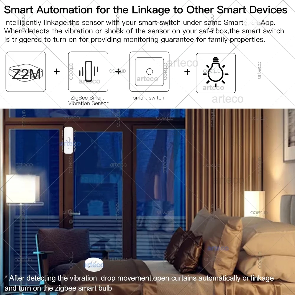 Smart Zigbee Vibration Sensor Tilt Sensor Home Security Automation Motion Shock Alarm Sensor Support Home Assistant Zigbee2MQTT - Image 6