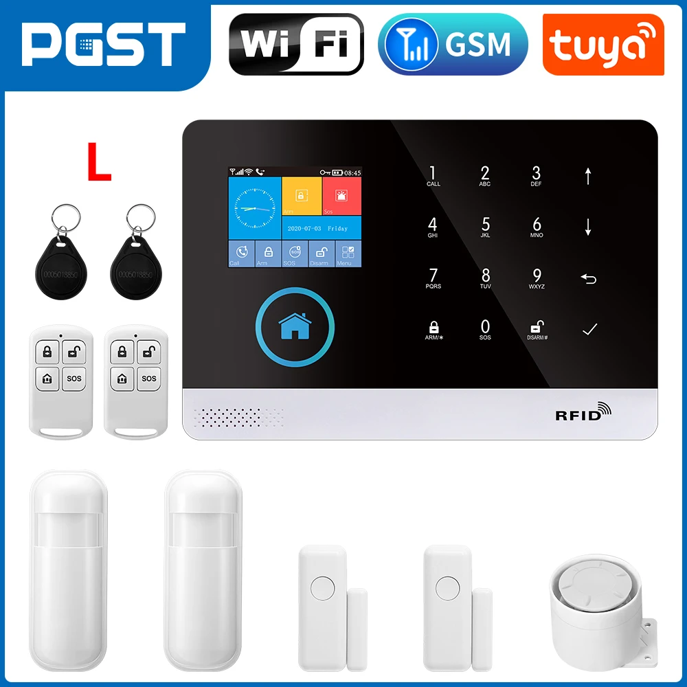PGST 103 2.4 inch Screen 4G 2G WIFI GSM Home Bulgar Security System for Home 433MHz APP Control RFID Card with PIR Motion - Image 8