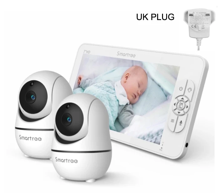 SM70V2 7" 1080P HD Split Screen Video Baby Monitor with two Camera, Hack Proof, Remote Zoom/Pan/Tilt, 4000mAh Battery - Image 7