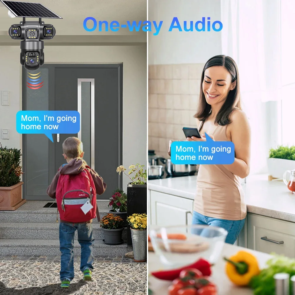 Solar Camera 4G Sim Outdoor 3 Lens 3 Screen 10X Zoom PIR Human Detect Cameras Waterproof Night Vision CCTV Security Protection - Image 5