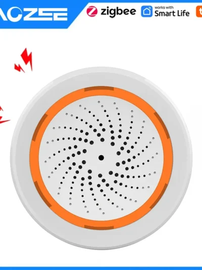 Haozee Tuya ZigBee Smart Siren Alarm 90dB Sound Light Home Security Alarm Works Support Home Assistant Zigbee2mqtt
