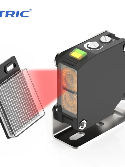 GTRIC Photoelectric Sensor E3JK-RR12 Retro-reflective 24-240V DC/AC Universal Relay Output Square Optical Photoelectric Switch