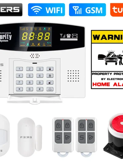 Fuers Tuya Smart WIFI 4G 2G GSM Alarm System Burglar Alarm 433MHZ Wireless Wired Security Zone Link Alexa Google Motion Sensor