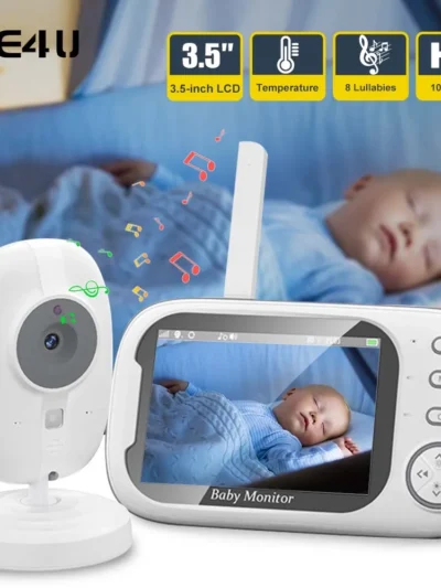 3.5'' Video Baby Monitor 2.4G Mother Kids Two-way Audio Night Vision Video Surveillance Cameras With Temperature display Screen