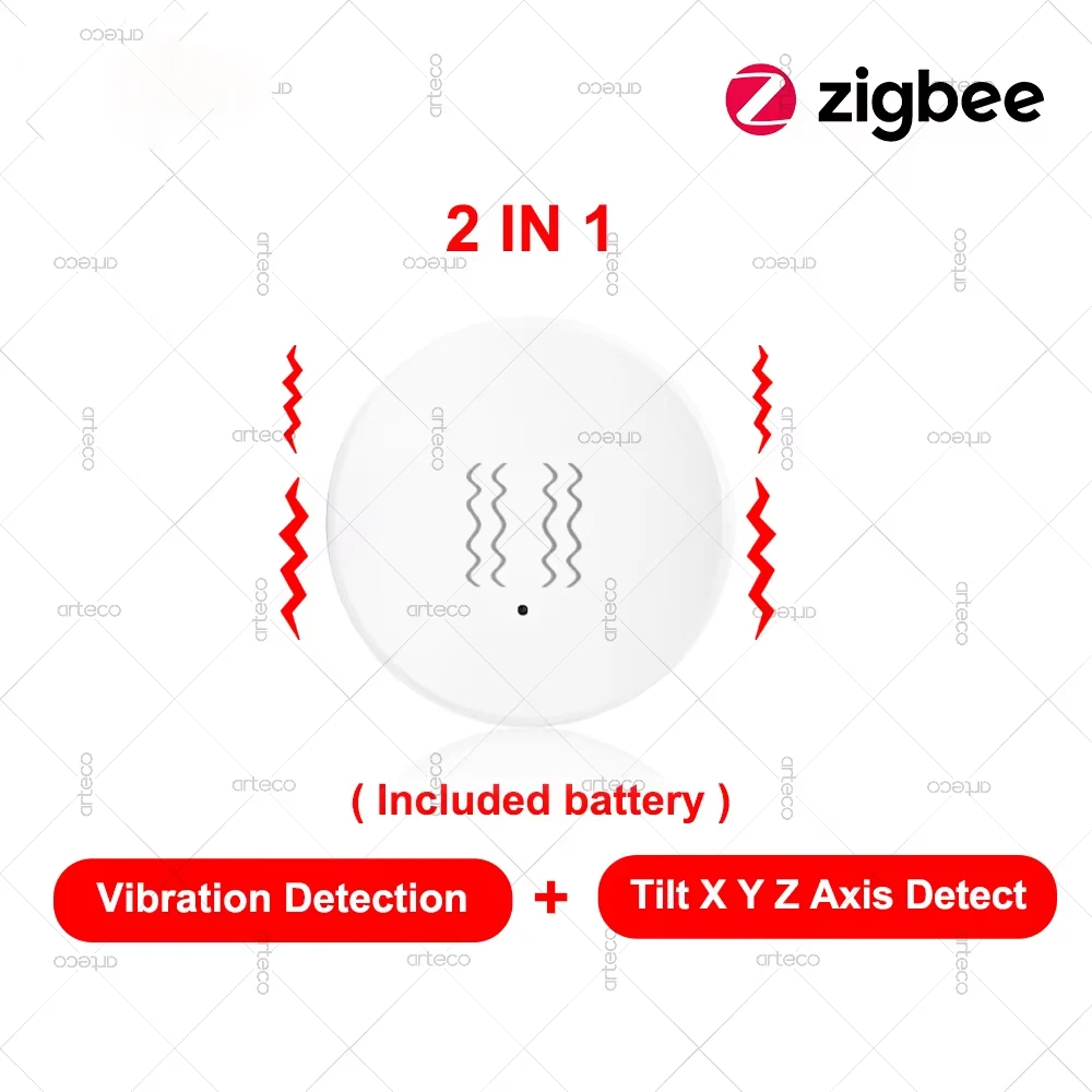Smart Zigbee Vibration Sensor Tilt Sensor Home Security Automation Motion Shock Alarm Sensor Support Home Assistant Zigbee2MQTT - Image 7