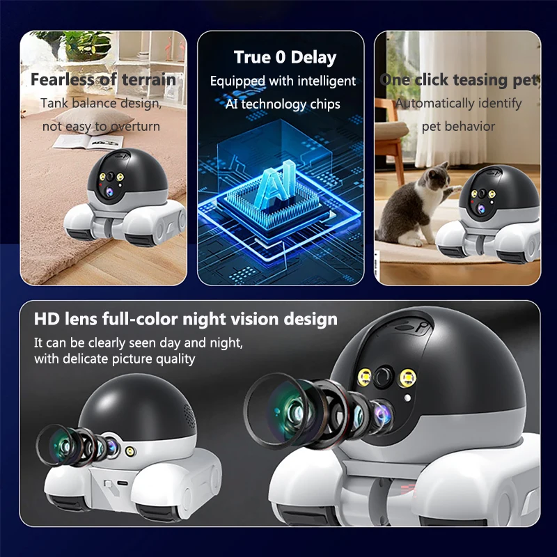 WIFI Dual Lens Robot Camera Dual Screen Monitoring 1080P HD PTZ IP Security Surveillance Camera Auto Tracking Baby Pets Monitor - Image 5