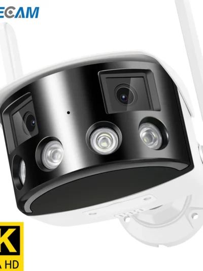 4K 8MP WIFI Dual Lens Panoramic CCTV IP Camera 180° Wide Viewing Angle Outdoor Audio Onvif 4MP Security Surveillance ICSEE