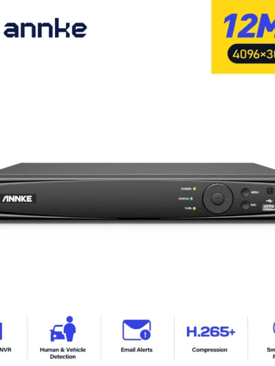 ANNKE 8CH 16CH 12MP POE Video Recorder H.265+ NVR Video Surveillance Security For 2MP 4MP 5MP 6MP 8MP/4K 12MP IP POE Camera