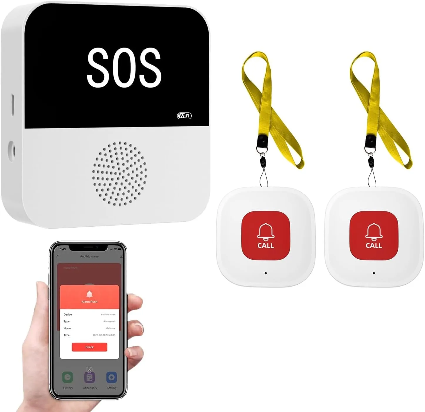 Wireless WiFi Elderly Caregiver Pager SOS Call Button Emergency SOS Medical Alert System for Seniors Patients Elderly At Home - Image 8