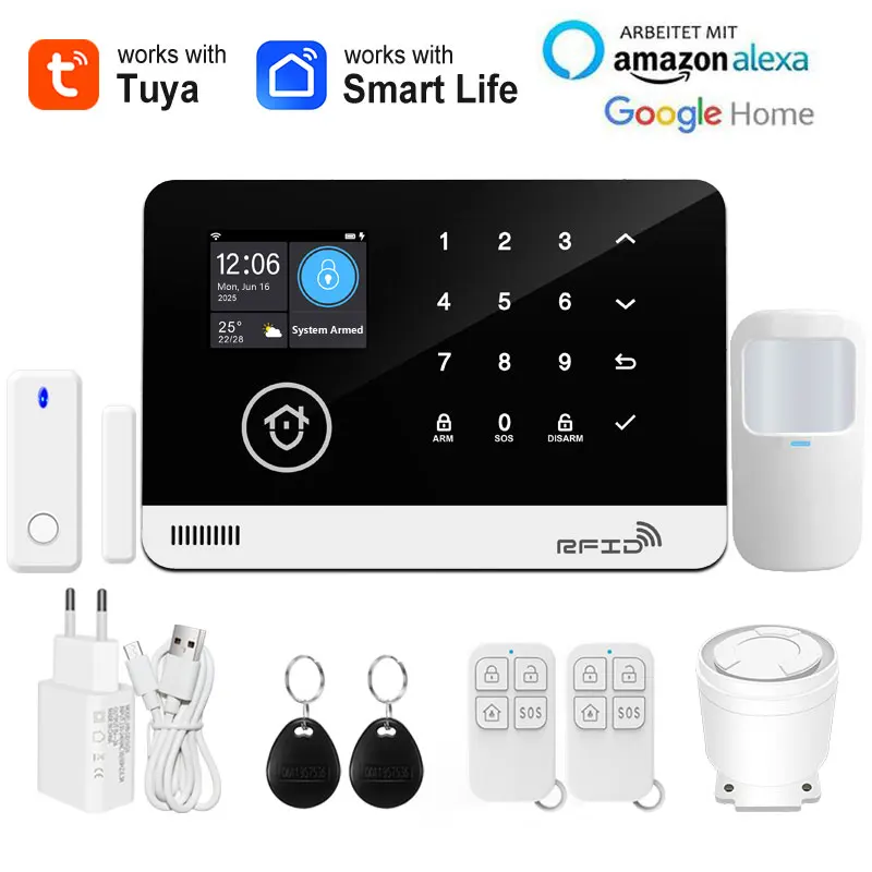 Tuya Smart WiFi GSM Home Security Alarm System - Touch Keyboard RFID APP Control Wireless Anti-Theft with Volume Adjustable - Image 11