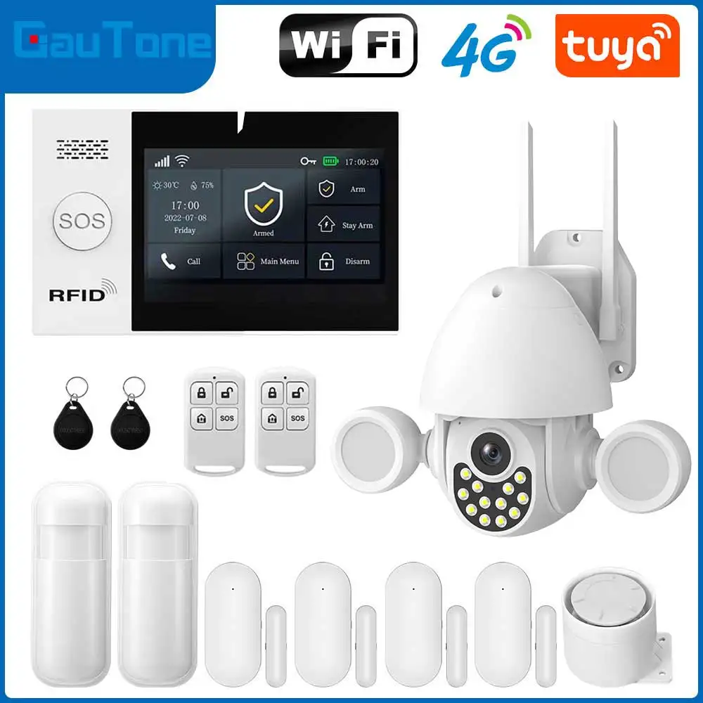 GauTone TUYA WiFi 4G GSM Alarm System for Home Smart Life Security with PIR Wireless Solar Siren Support Tuya Remote Control - Image 15