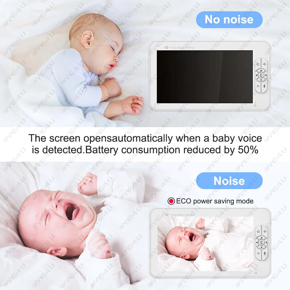 5 Inch Video Baby Monitor With Camera PTZ Zoom Babyphone Cam Security Protection Surveillance Cameras Temperature Sensor Lullaby - Image 6