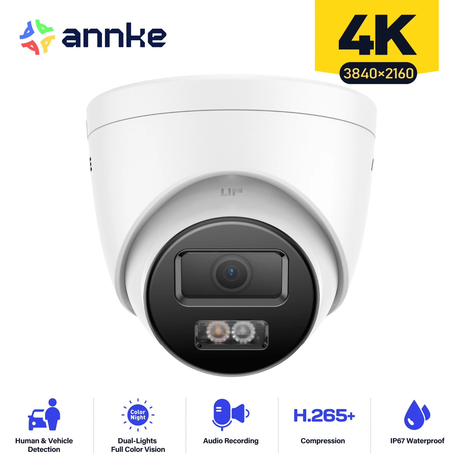 Annke 8MP HD IP Security Camera Poe 4K Dual Light Audio Fixed Camera Human Vehicle Detection 256G SD Storage ONVIF IP67 - Image 8