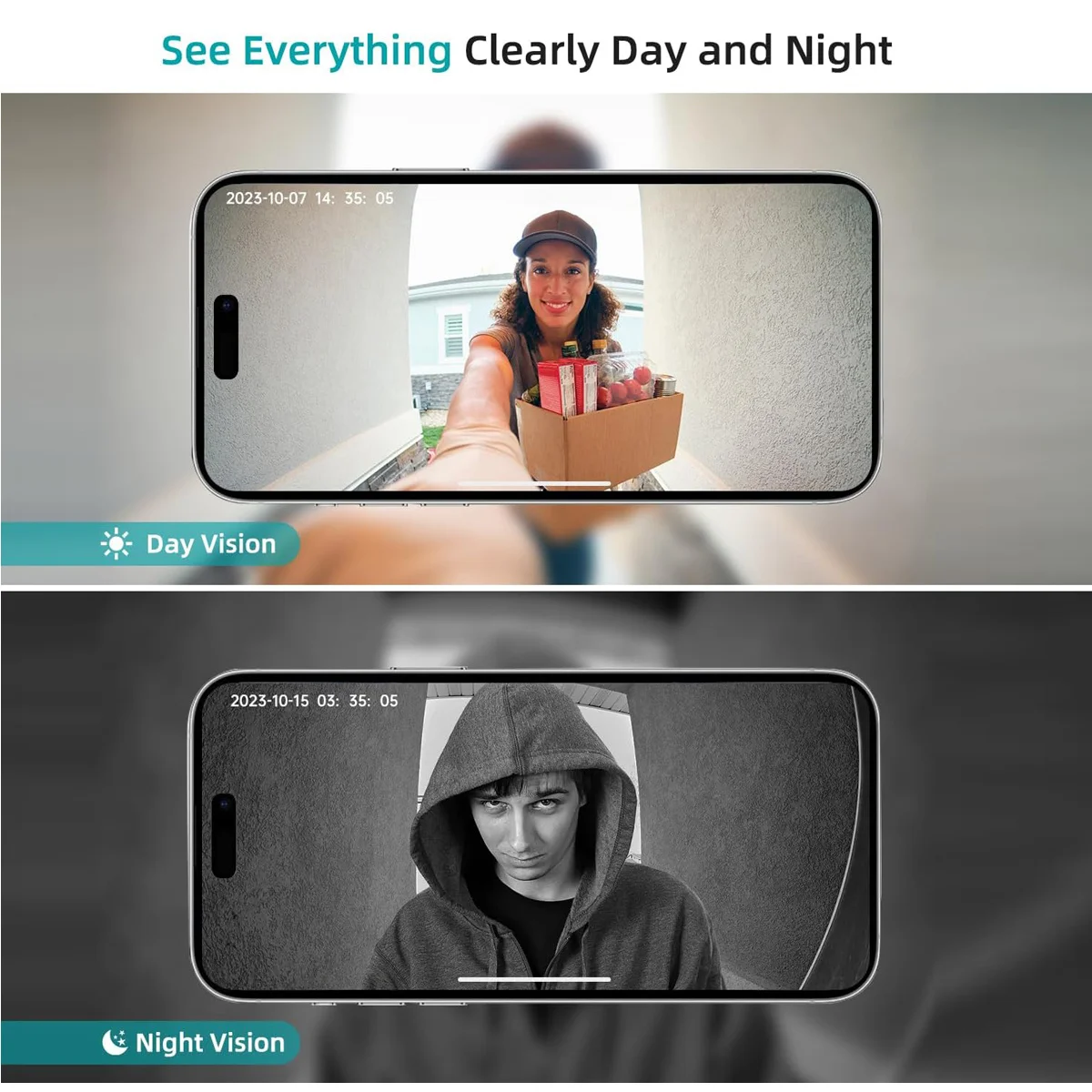 Tuya WiFi Home Smart Video doorbell Outdoor bidirectional HD door eye camera 1080P support SD card cloud storage waterproof - Image 6