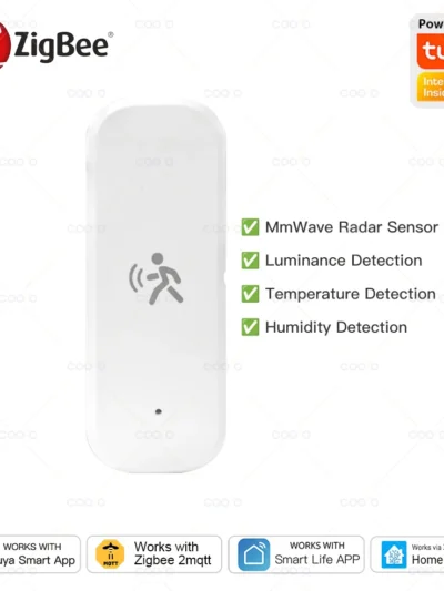 Zigbee 10G MmWave Radar Motion Sensor Human Detector with Illuminance Temperature Humidity Sensor Support Tuya Zigbee2MQTT
