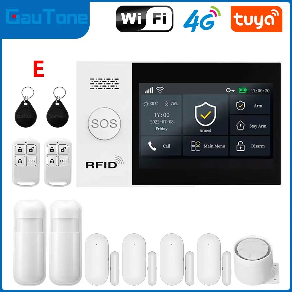 GauTone TUYA WiFi 4G GSM Alarm System for Home Smart Life Security with PIR Wireless Solar Siren Support Tuya Remote Control - Image 11
