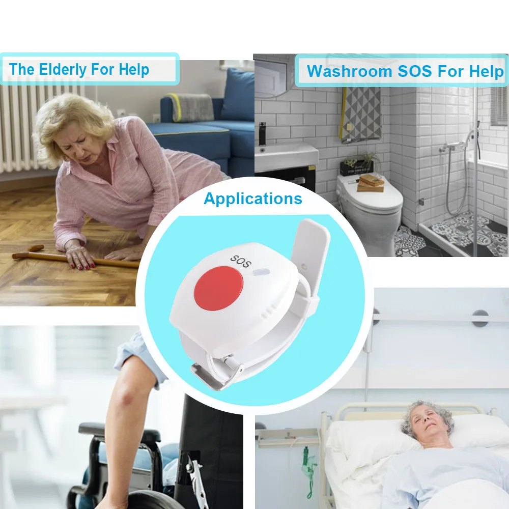 Wireless WiFi Elderly Caregiver Pager SOS Call Button Emergency SOS Medical Alert System for Seniors Patients Elderly At Home - Image 2