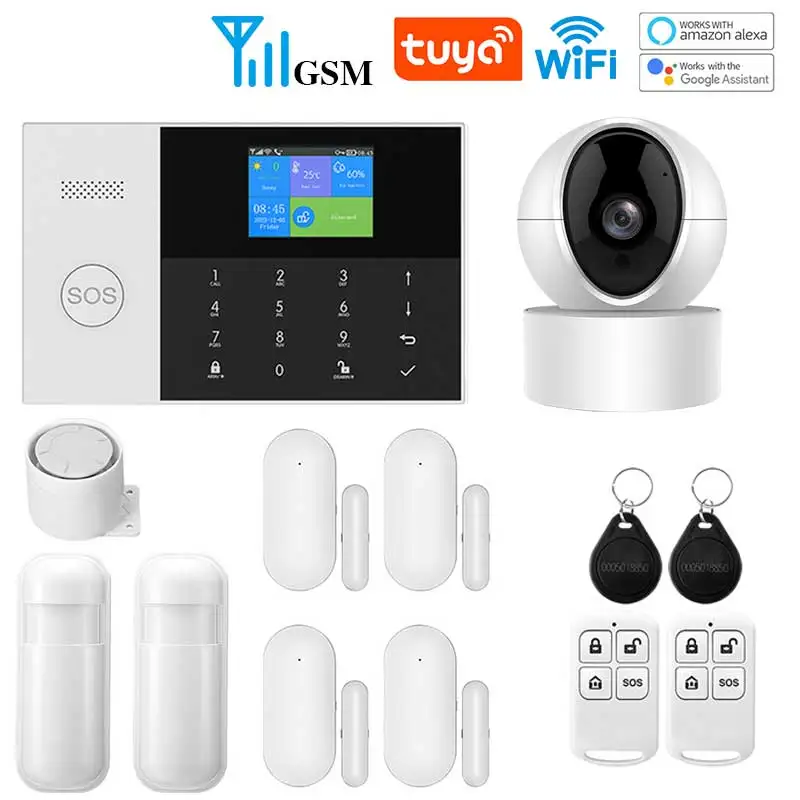 WIFI GSM Alarm System Tuya Smart Life APP Home Smart Security Protection Wireless Security Alarm House System with ALexa - Image 16