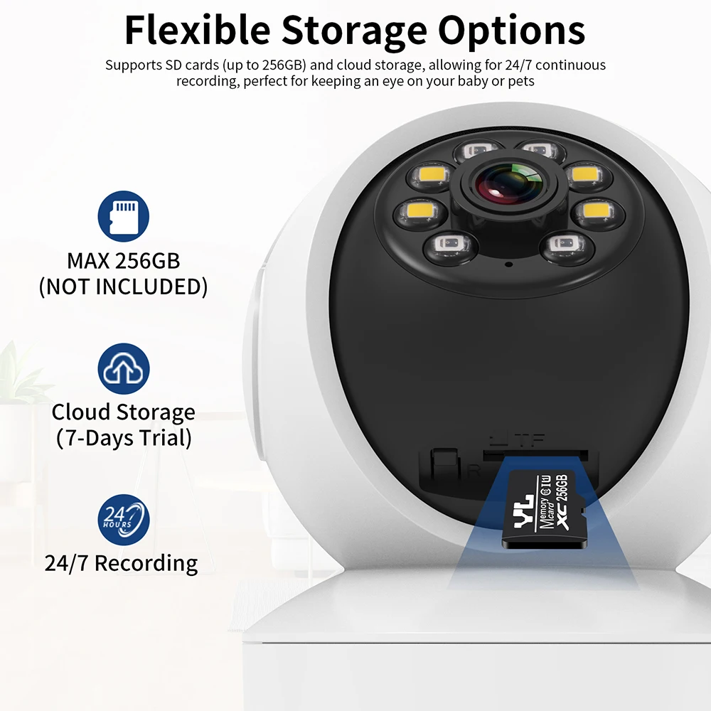 Vstarcam Indoor Security Camera for Home 360° Coverage Color Night Vision 2-Way Audio Motion Detection Customize Zone - Image 6