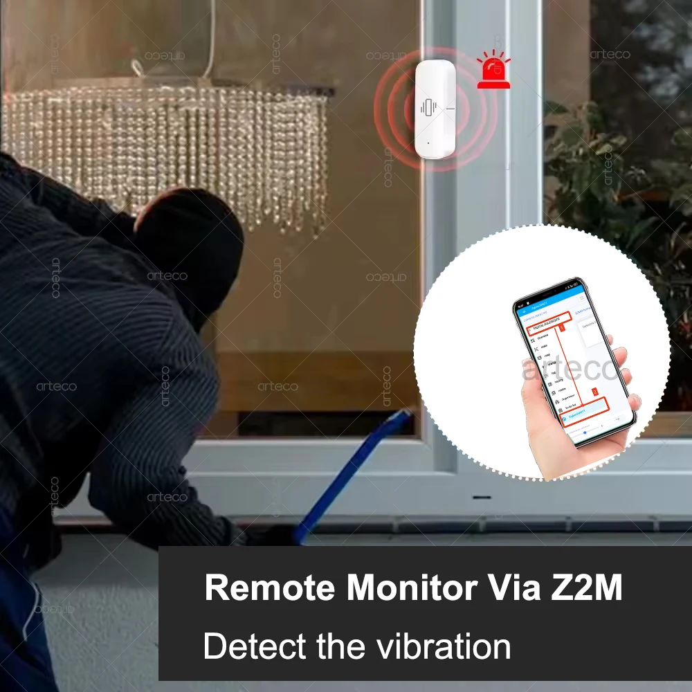 Smart Zigbee Vibration Sensor Tilt Sensor Home Security Automation Motion Shock Alarm Sensor Support Home Assistant Zigbee2MQTT - Image 5