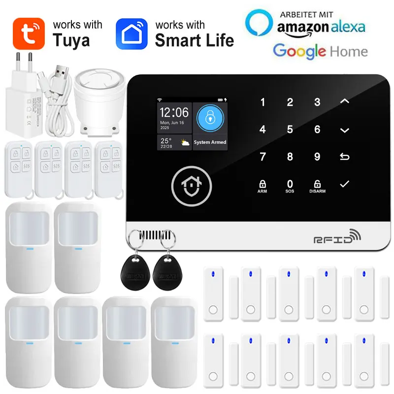 Tuya Smart WiFi GSM Home Security Alarm System - Touch Keyboard RFID APP Control Wireless Anti-Theft with Volume Adjustable - Image 7