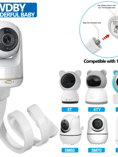 Baby Monitor Holder Flexible Baby Cam Bracket No Drilling Crib Cradle Rod Hose Holder Suitable for 1/4 Thread Cam VB803Pro SM50