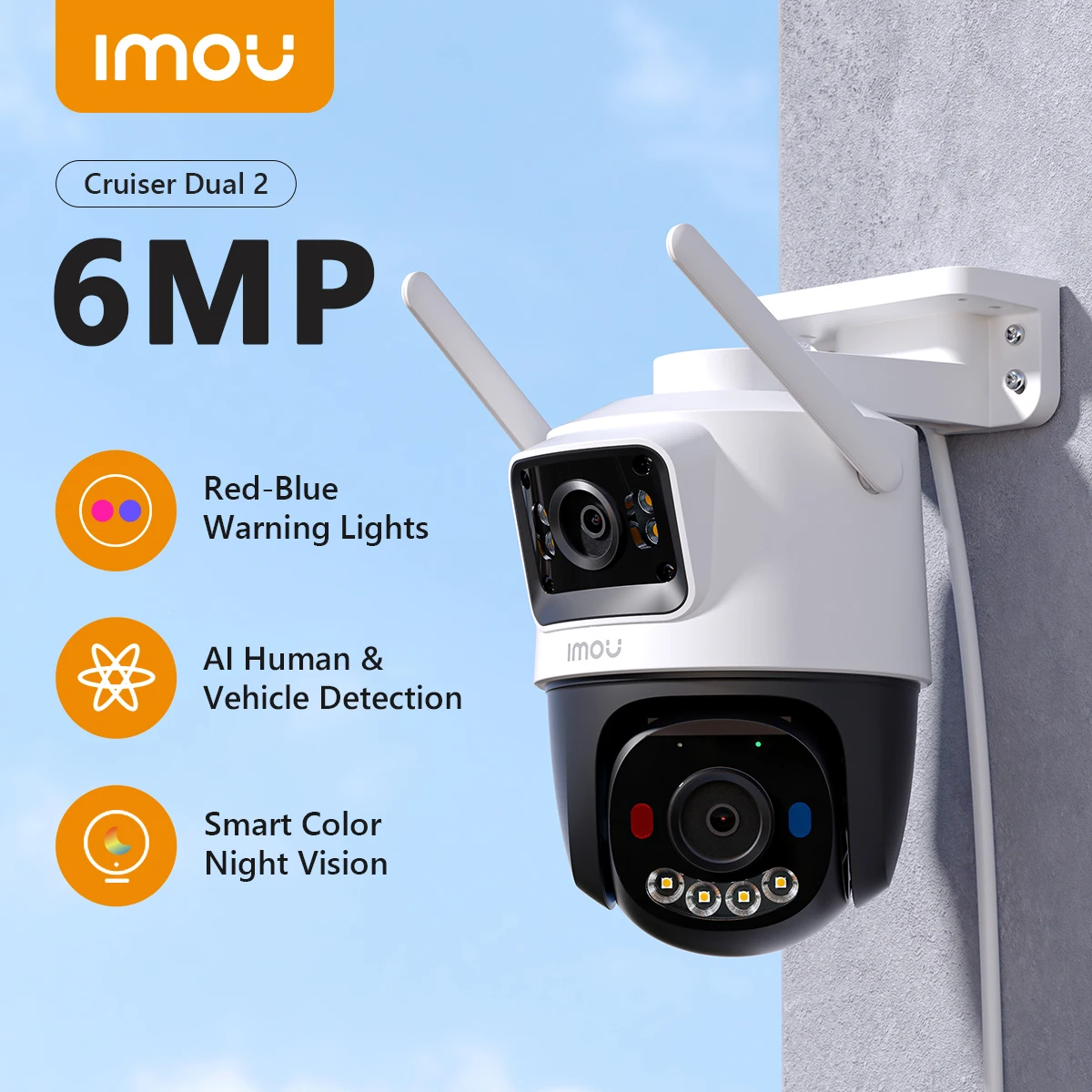 IMOU 11MP Multi Lens WiFi Security Cameras Outdoor PTZ Video Cam Auto Tracking AI Human/Vehicle Detection Colorful Night Vision - Image 8